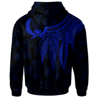 Pohnpei Hoodie Polynesian Wings (Blue) - Polynesian Pride