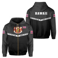 Hawaii Polynesian Zipper Hoodie Gray Mix Style Unisex Gray - Polynesian Pride