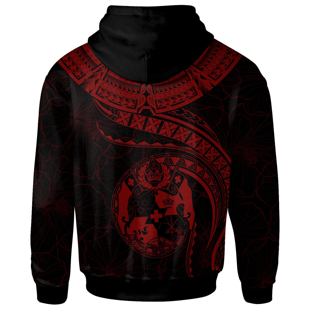 Tonga Polynesian Custom Zip up Hoodie Tonga Waves (Red) - Polynesian Pride