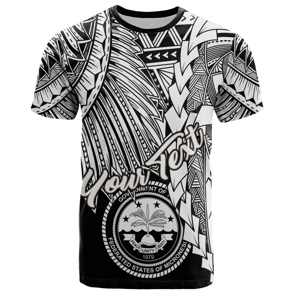 Federated States of Micronesia Custom T Shirt Tribal Wave Tattoo White Unisex White - Polynesian Pride