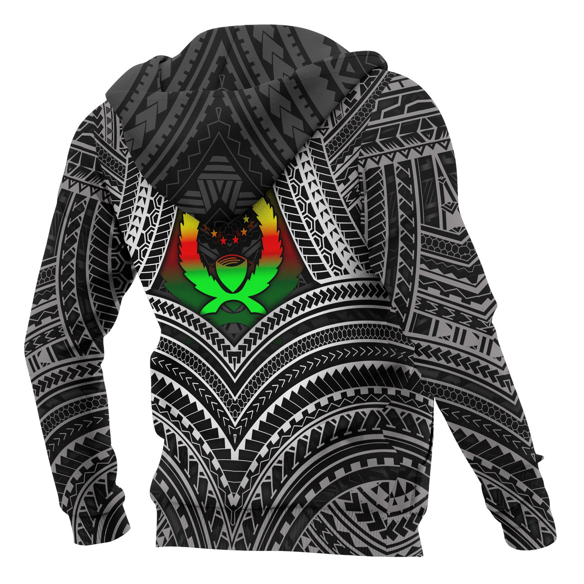 Pohnpei Polynesian Hoodie Pohnpei Flag Reggae Color - Polynesian Pride