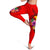 Papua New Guinea Polynesian Custom Personalised Women's Leggings - Floral With Seal Red - Polynesian Pride