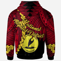Papua New Guinea National Capital District Province Polynesian Custom Zip Hoodie Tribal Wave Tattoo - Polynesian Pride