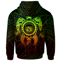 Hawaii Polynesian Custom Zip up Hoodie Vintage Polynesian Turtle (Reggae) - Polynesian Pride