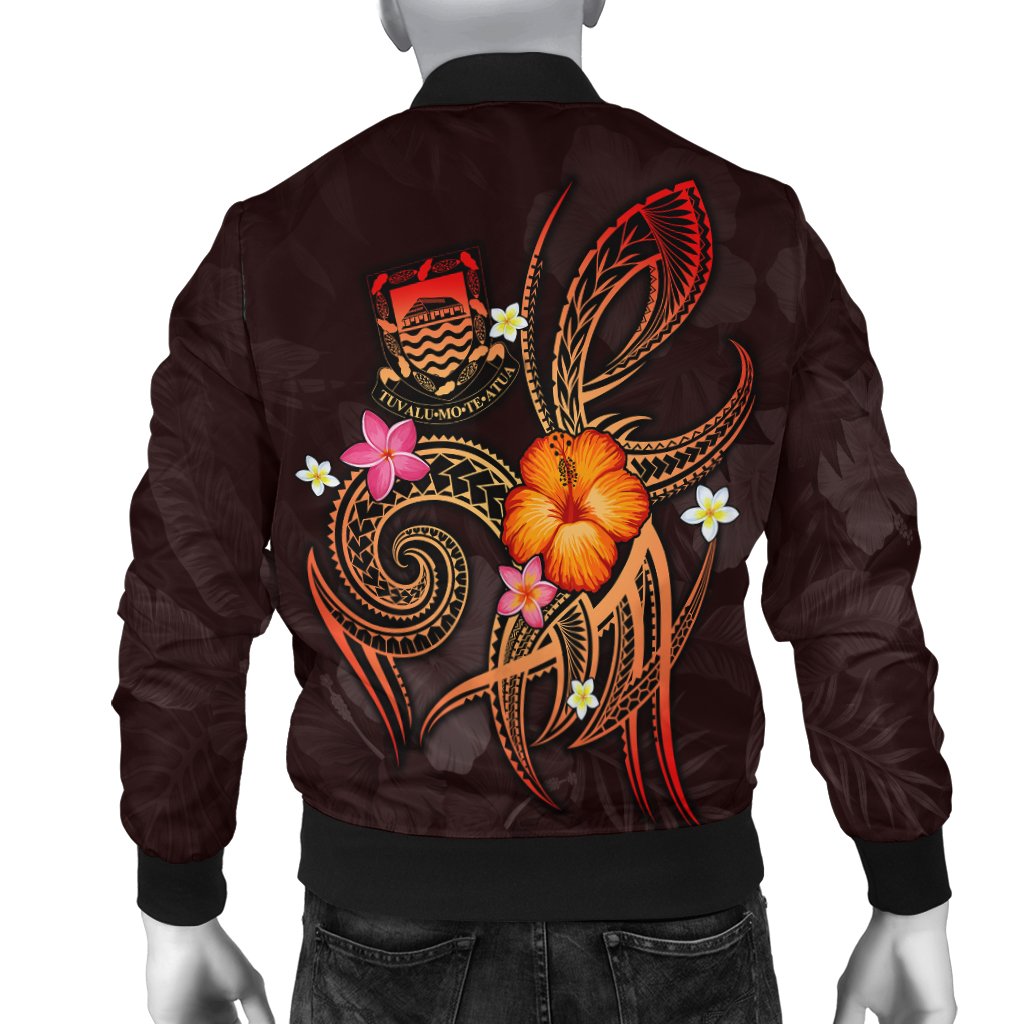 Tuvalu Polynesian Men's Bomber Jacket - Legend of Tuvalu (Red) - Polynesian Pride