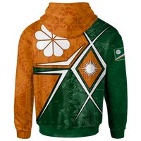 Marshall Islands Zip up Hoodie Kwajalein Atoll Marshall Islands Flag with Polynesian Patterns - Polynesian Pride