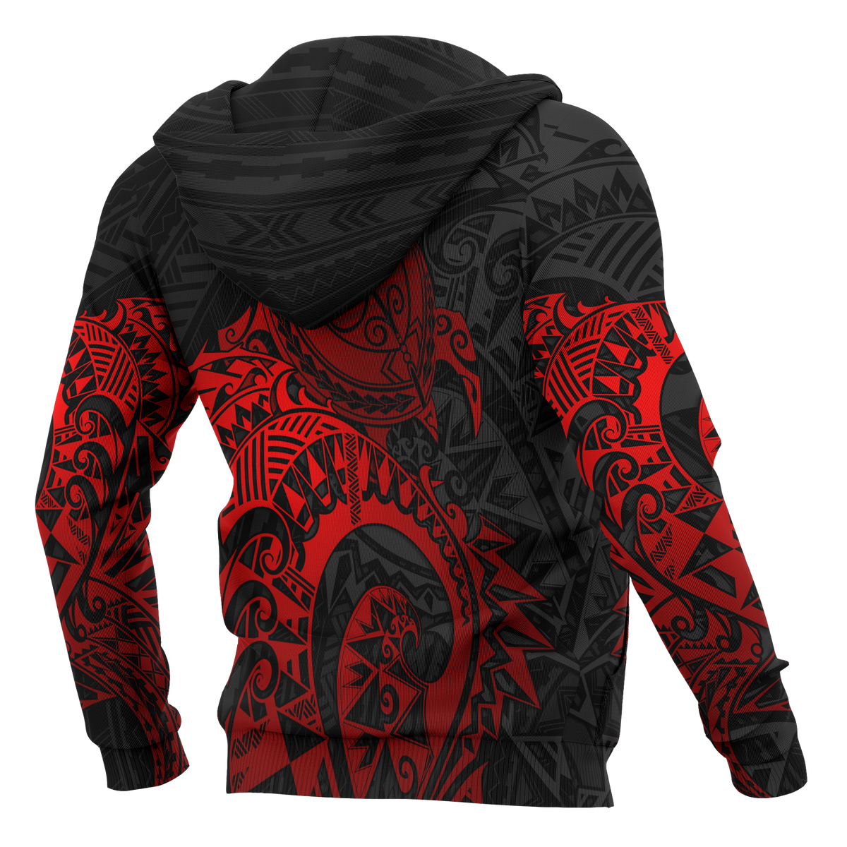 American Samoa Hoodie Polynesian Turtle (Full Red) - Polynesian Pride