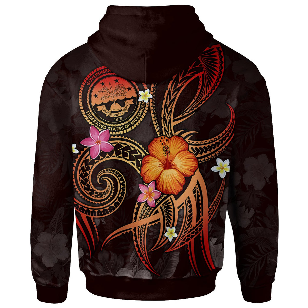 Federated States of Micronesia Polynesian Custom Zip up Hoodie Legend of FSM (Red) - Polynesian Pride