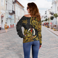 Vanuatu Women's Off Shoulder Sweaters - Abstract Style - Polynesian Pride