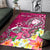 Fiji Custom Personalised Area Rug - Turtle Plumeria (Pink) - Polynesian Pride