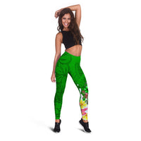 Tahiti Legging - Turtle Plumeria (Green) - Polynesian Pride