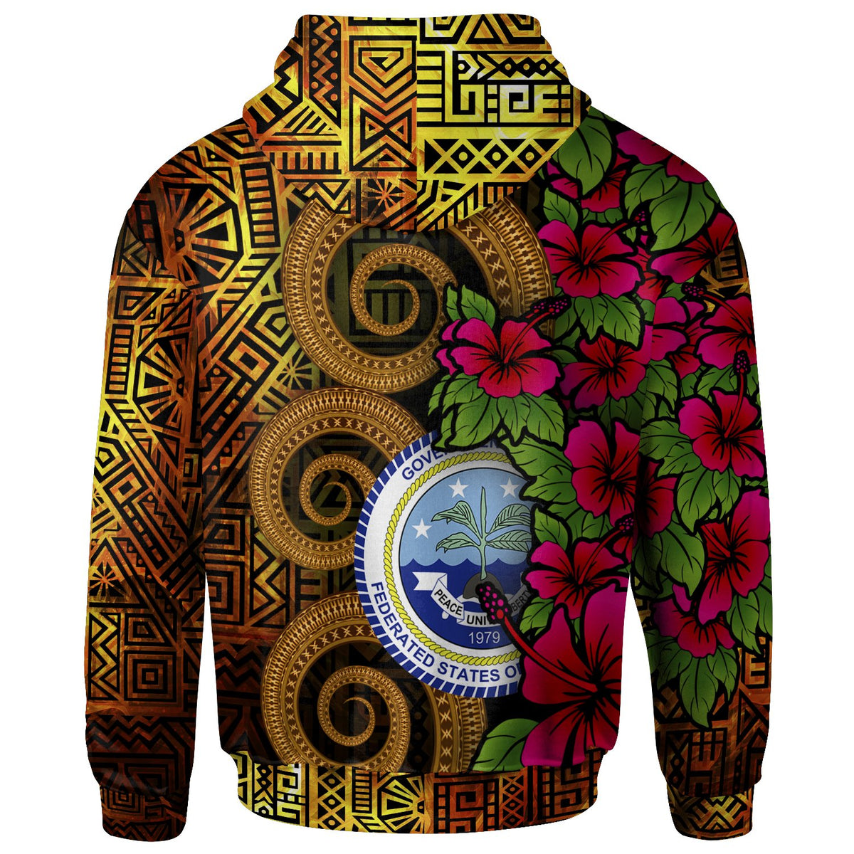 Federated States of Micronesia Hoodie Hibiscus Vintage - Polynesian Pride