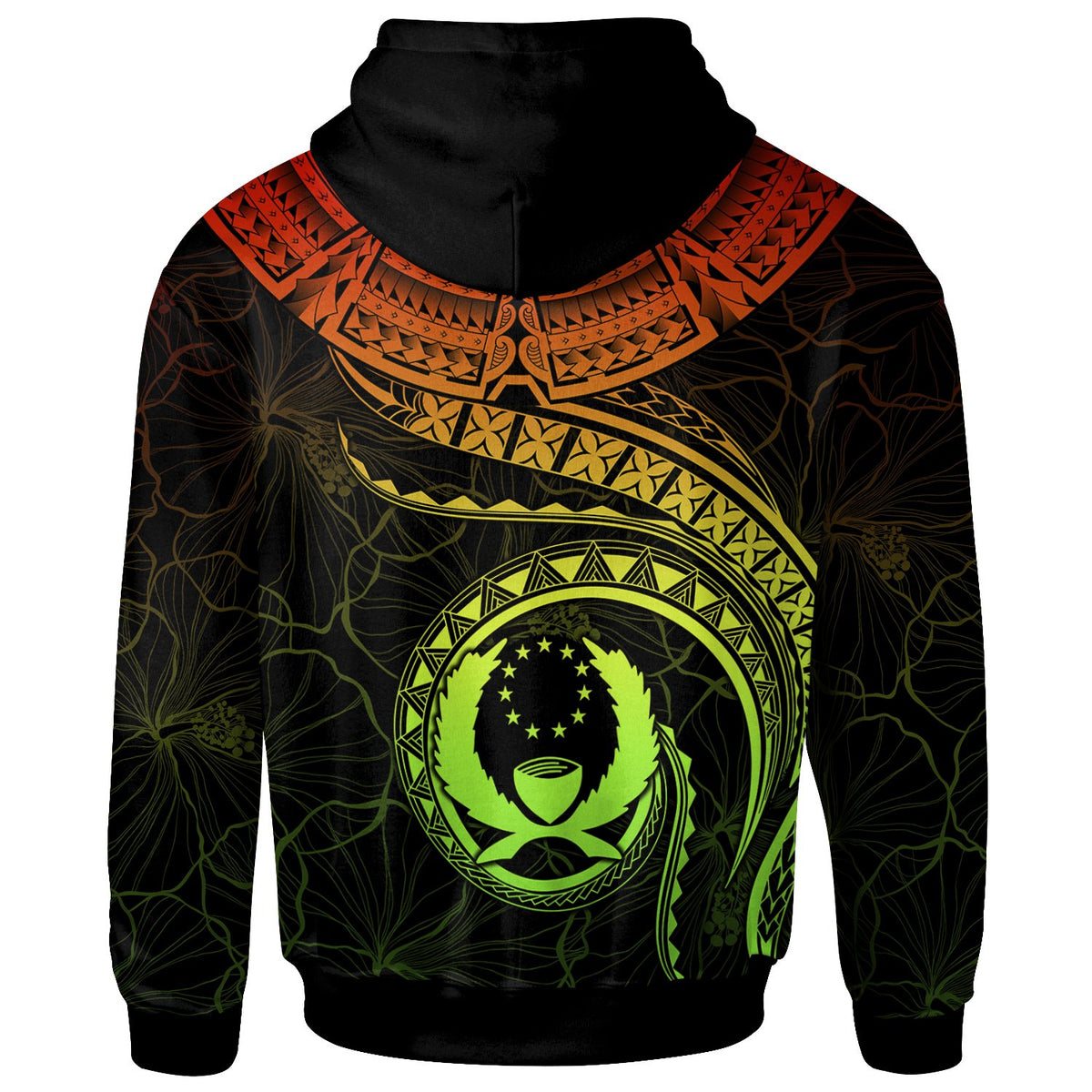 Pohnpei Polynesian Hoodie Pohnpei Waves (Reggae) - Polynesian Pride