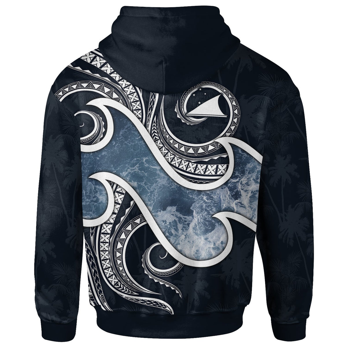 Tokelau Polynesian Zip up Hoodie Ocean Style - Polynesian Pride