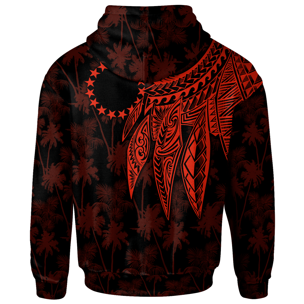 Cook Islands Custom Hoodie Polynesian Wings (Red) - Polynesian Pride