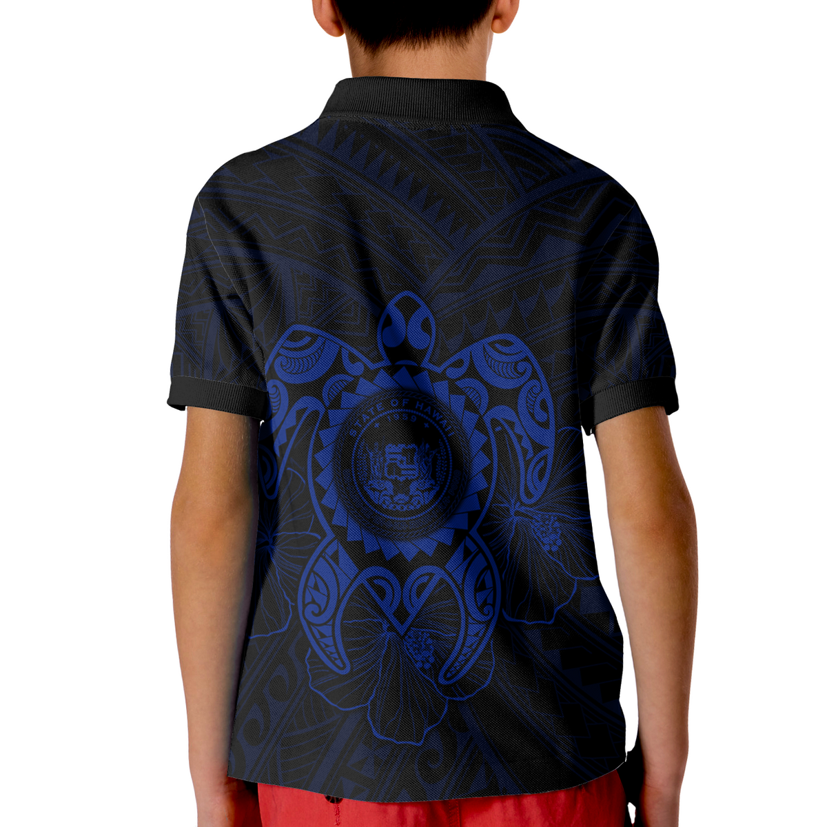 Hawaii Polynesian Polo Shirt Vintage Polynesian Turtle (Blue) - Polynesian Pride