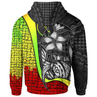 Chuuk Micronesian Zip up Hoodie Reggae Turtle with Hook - Polynesian Pride