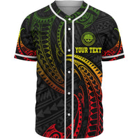 Federated States Of Micronesia Polynesian Custom Personalised Baseball Shirt - Reggae Tribal Wave Unisex Reggae - Polynesian Pride