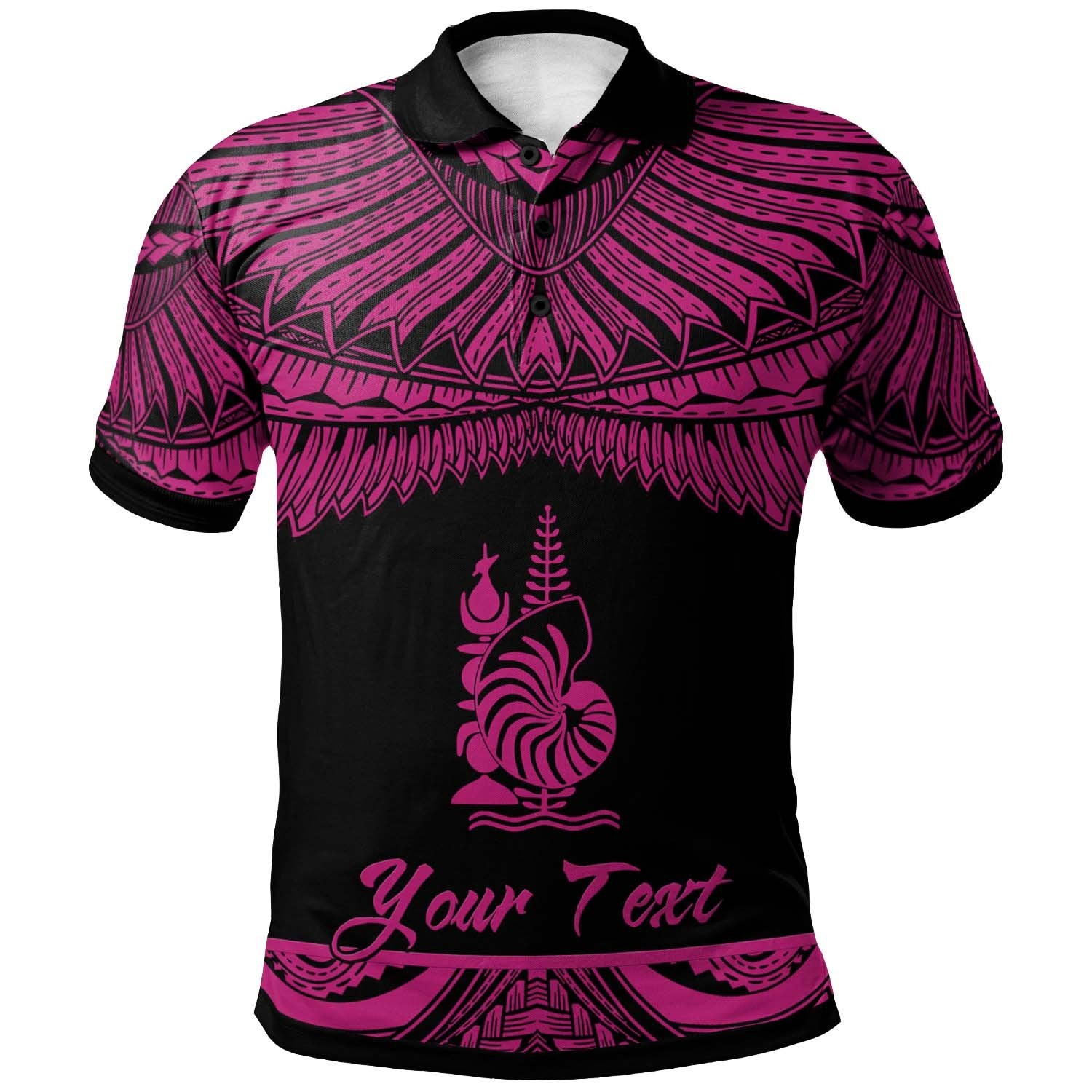 New Caledonia Custom Polo Shirt Polynesian Tattoo Pink Version Unisex Pink - Polynesian Pride