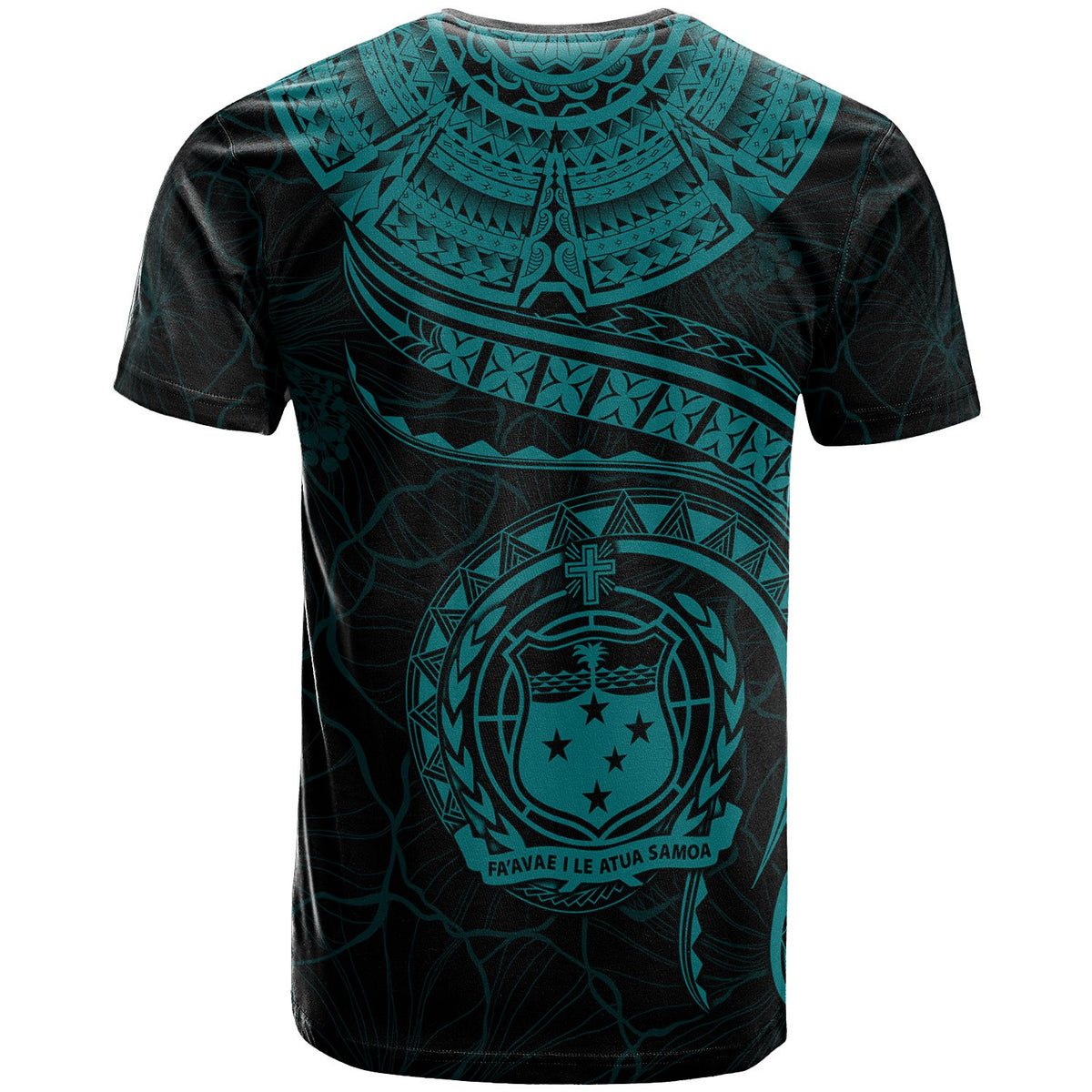 Polynesian Samoa T shirt Samoan Waves (Turquoise) - Polynesian Pride