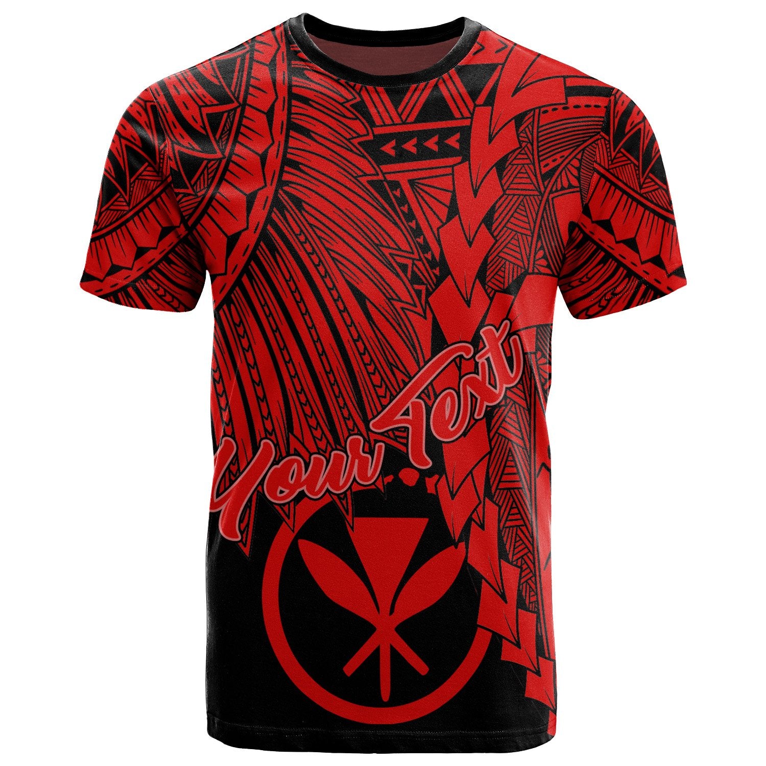 Hawaii Polynesian Custom T Shirt Tribal Wave Tattoo Red Unisex Red - Polynesian Pride