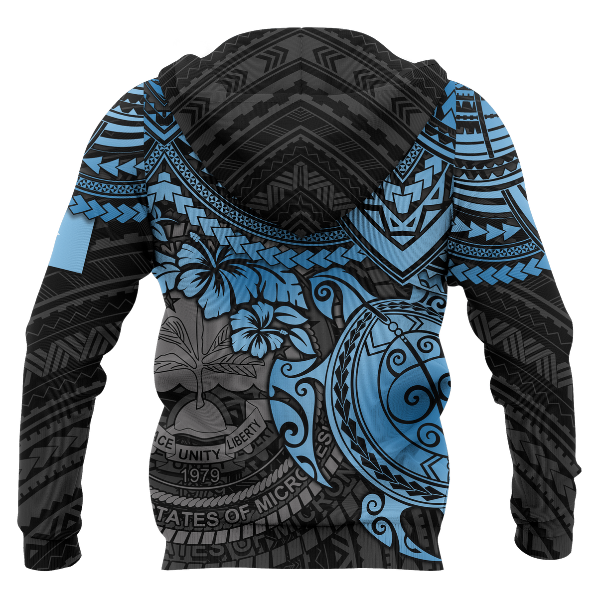 Federated States of Micronesia Hoodie (Zip up) Blue Turtle - Polynesian Pride
