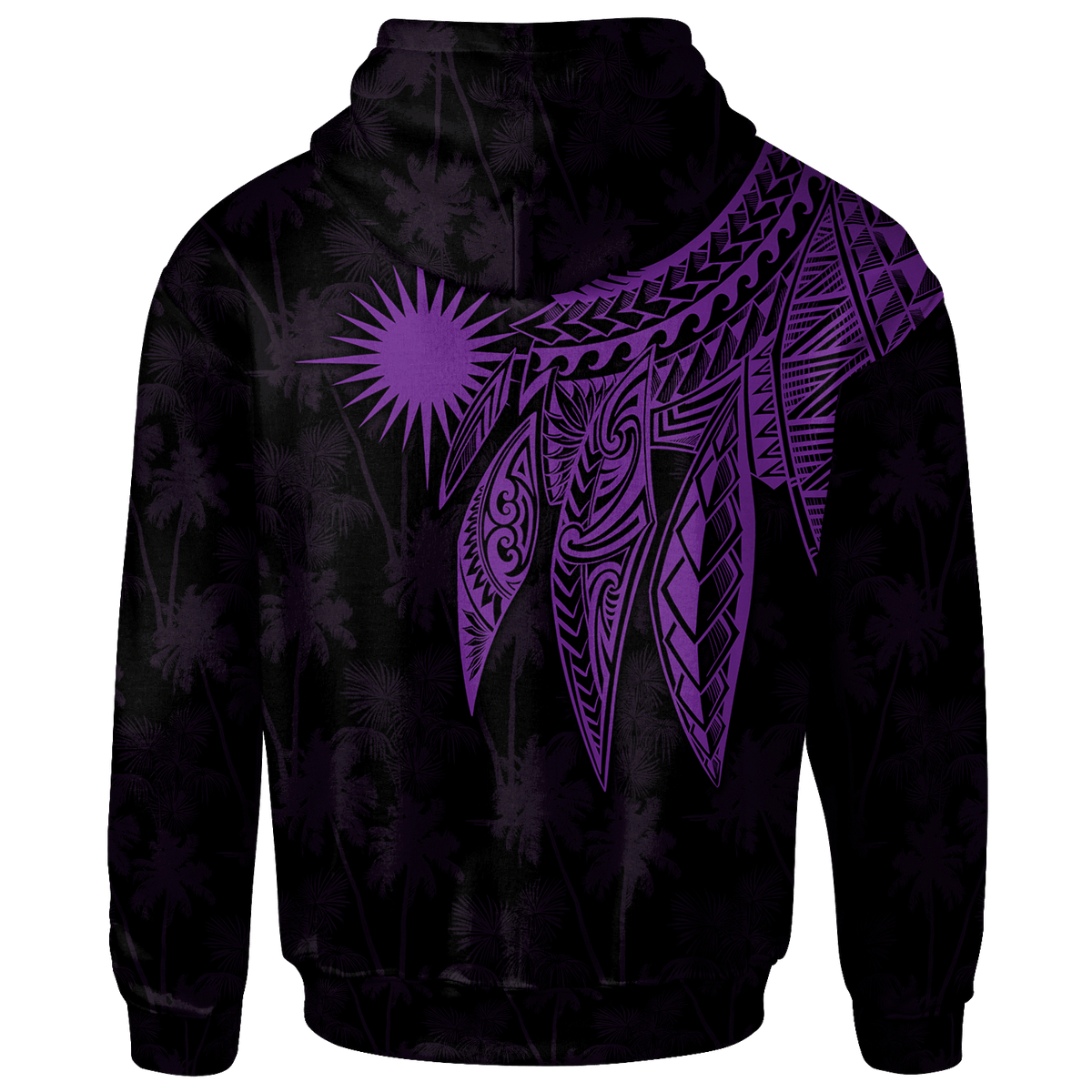 Marshall Islands Custom Hoodie Polynesian Wings (Purple) - Polynesian Pride