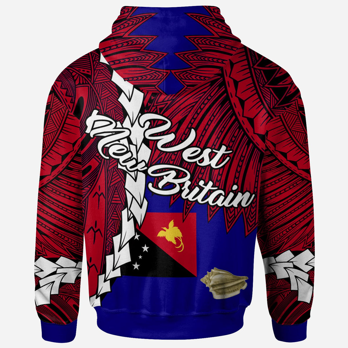Papua New Guinea West New Britain Province Polynesian Custom Zip Hoodie Tribal Wave Tattoo - Polynesian Pride