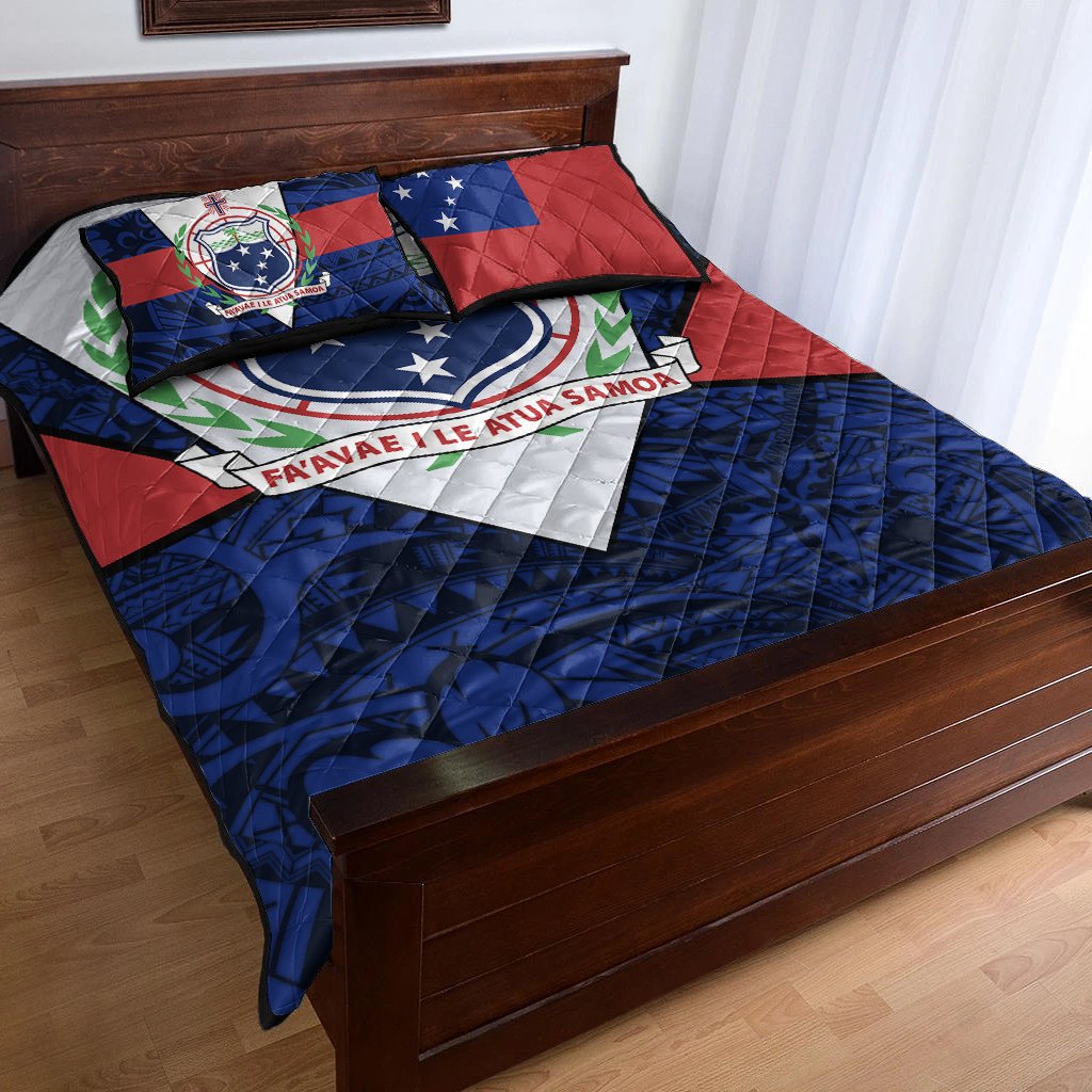 Samoa Polynesian Quilt Bed Set - Legend of Samoa Blue - Polynesian Pride