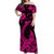 Hawaii Off Shoulder Long Dress Polynesia Pink Fish Hook LT13 Women Pink - Polynesian Pride