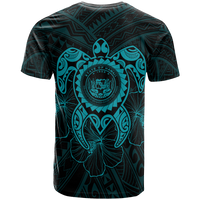 Hawaii Polynesian Custom T Shirt Vintage Polynesian Turtle (Turquoise) - Polynesian Pride