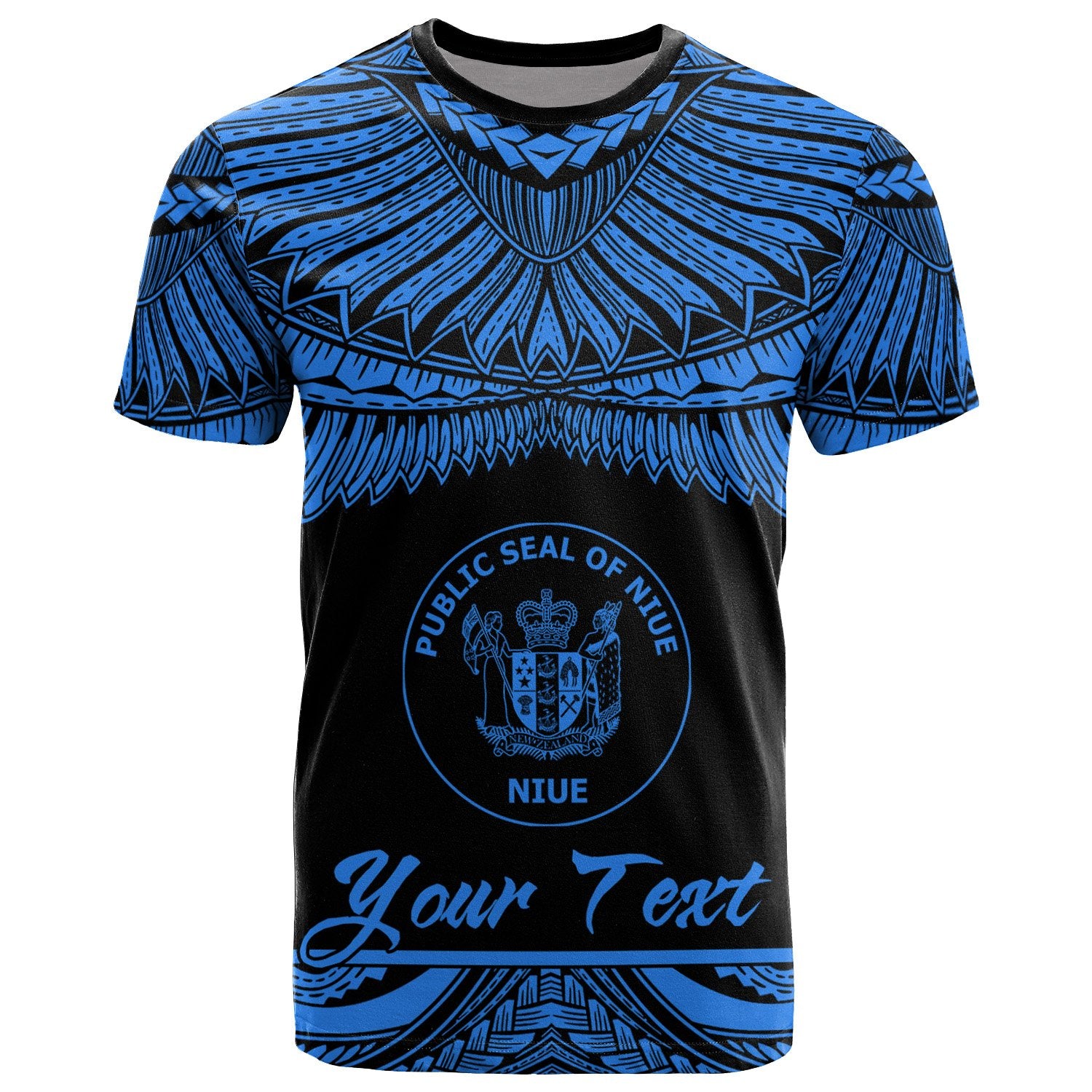 Niue Polynesian Custom T Shirt Niue Pride Blue Version Unisex Blue - Polynesian Pride