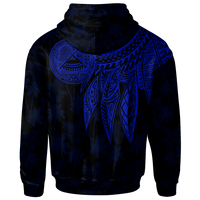 American Samoa Custom Hoodie Polynesian Wings (Blue) - Polynesian Pride