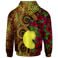 Palau Polynesian Zip up Hoodie Hibiscus Vintage - Polynesian Pride