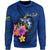 Solomon Islands Polynesian Custom Personalised Sweater - Floral With Seal Blue Unisex Blue - Polynesian Pride