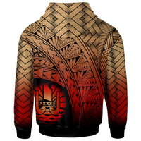 Tahiti Polynesian Custom Zip Hoodie Plumeria Tattoo Tribal - Polynesian Pride