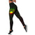 Nauru Polynesian Women's Legging - Reggae Turtle Hibiscus Flower Frame Black - Polynesian Pride