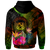 Polynesian Hawaii Polynesian Custom Zip up Hoodie Hibiscus and Banana Leaves - Polynesian Pride