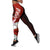 Niue Polynesian Custom Personalised Legging - Coat Of Arm With Hibiscus Red - Polynesian Pride