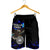 American Samoa Polynesian Men's Shorts - Eagle With Flame Blue - Polynesian Pride