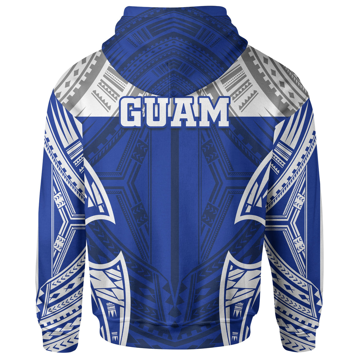 Guam Polynesian Hoodie Pattern With Seal Blue Version - Polynesian Pride