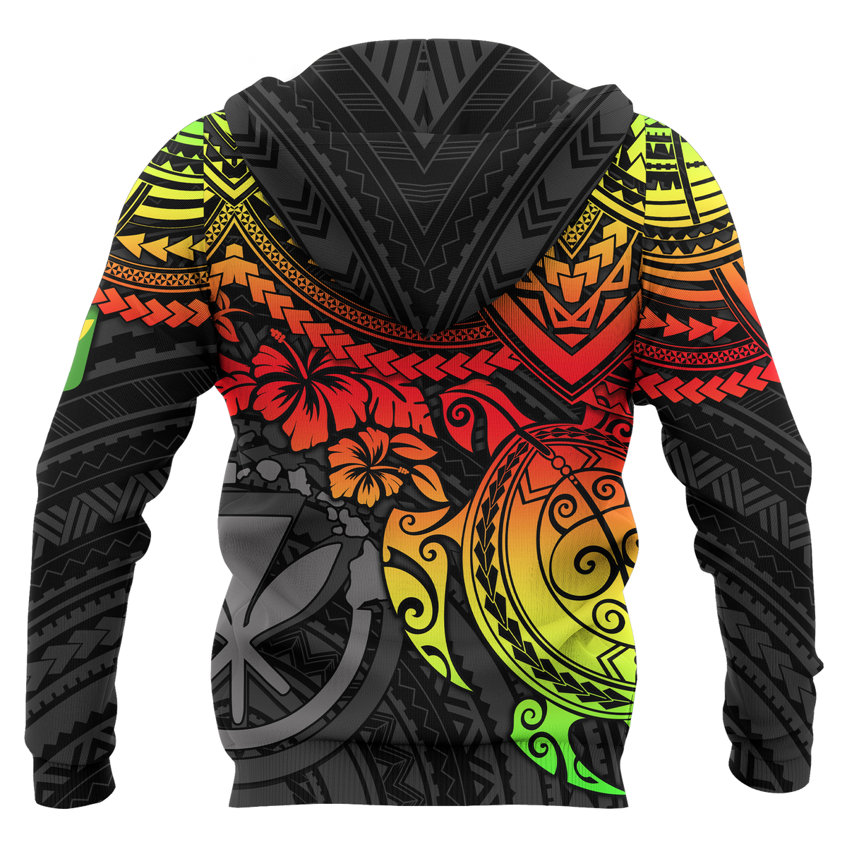 Polynesian Hawaii Hoodie (Zip up) Reggae Turtle - Polynesian Pride