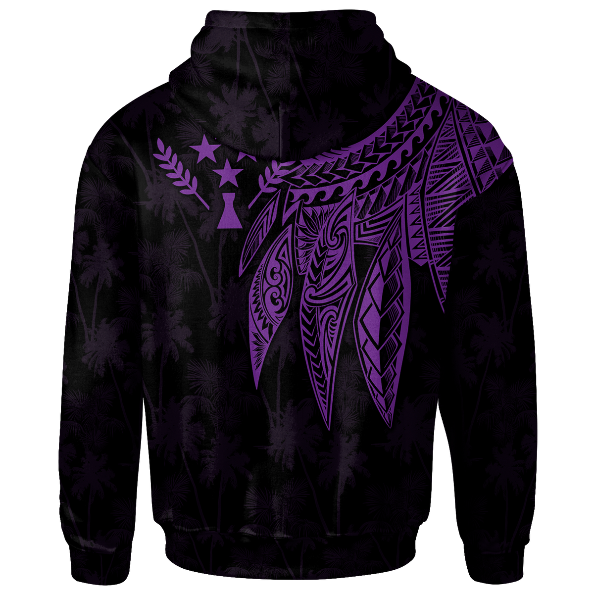 Kosrae Custom Hoodie Polynesian Wings (Purple) Unisex Purple - Polynesian Pride