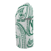 Hawaii Polynesian Custom T Shirt Green & White Tribal Wave LT12 - Polynesian Pride