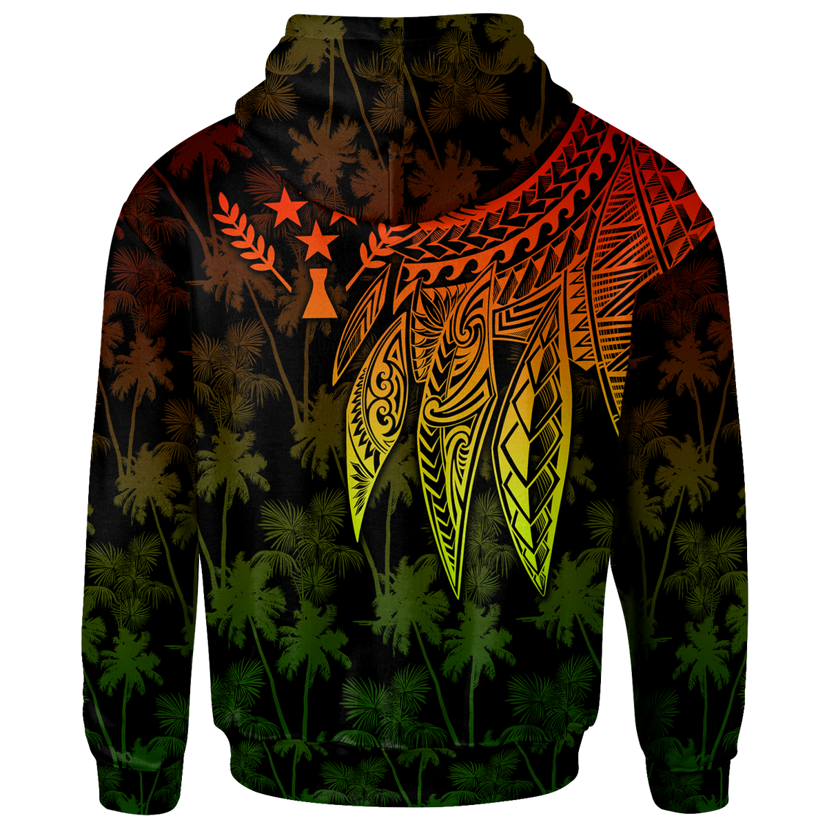Kosrae Hoodie Polynesian Wings (Reggae) - Polynesian Pride