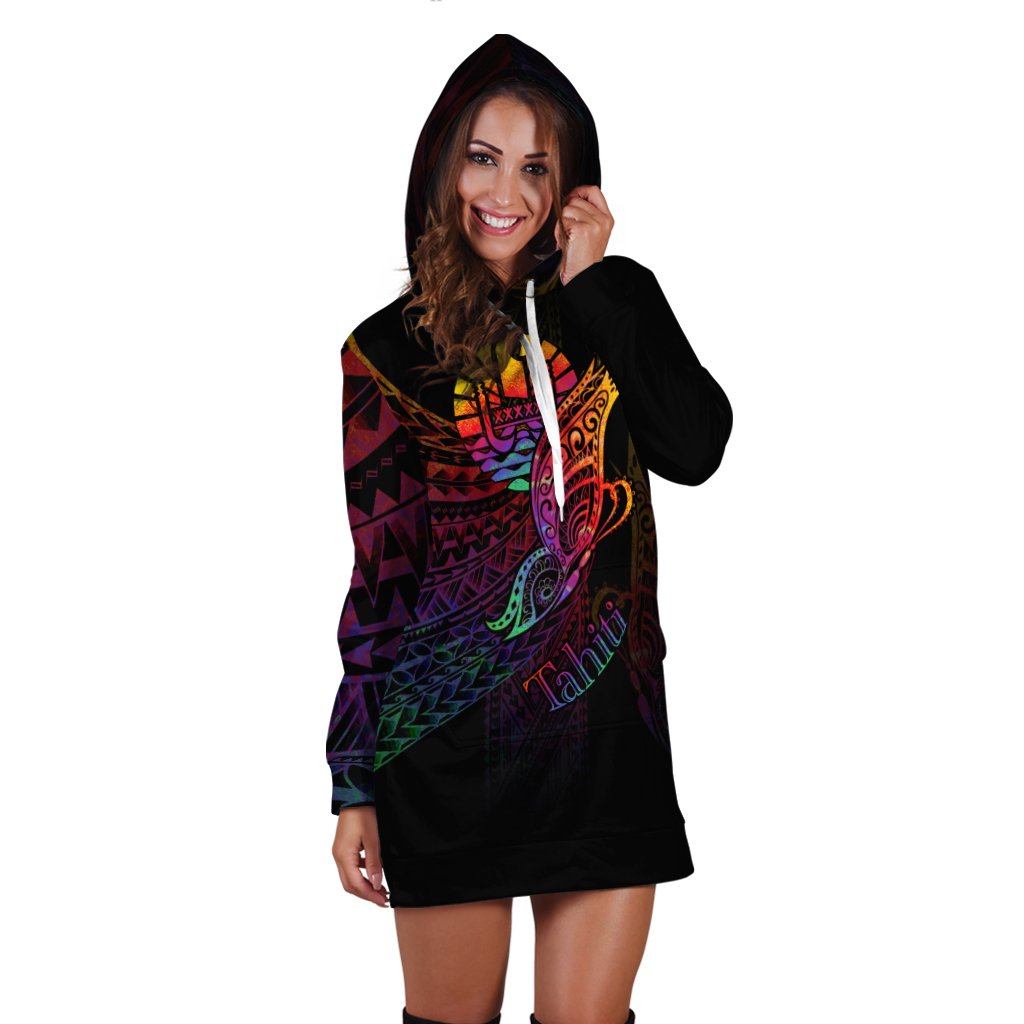 Tahiti Hoodie Dress - Butterfly Polynesian Style - Polynesian Pride