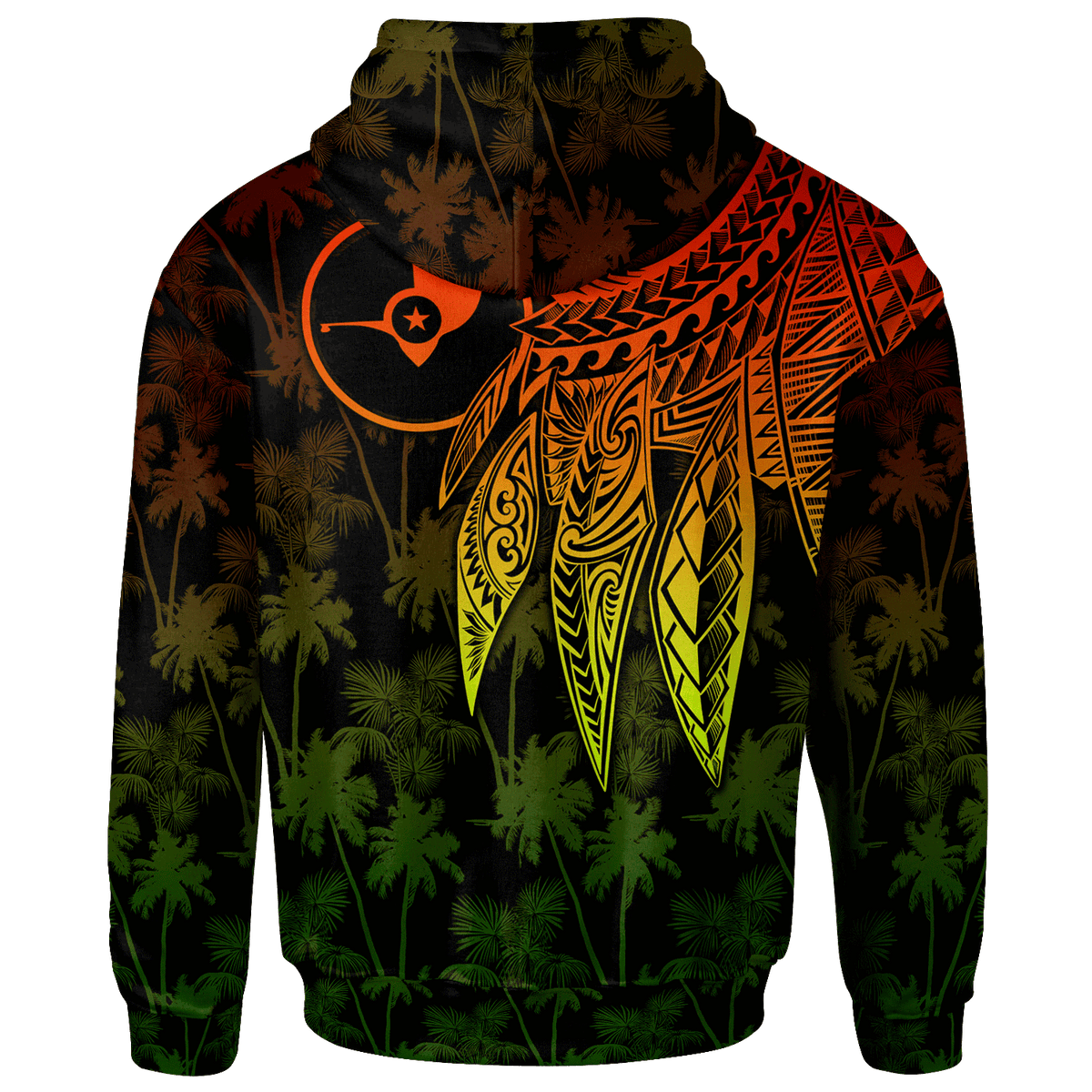 Yap Custom Zip up Hoodie Polynesian Wings (Reggae) - Polynesian Pride