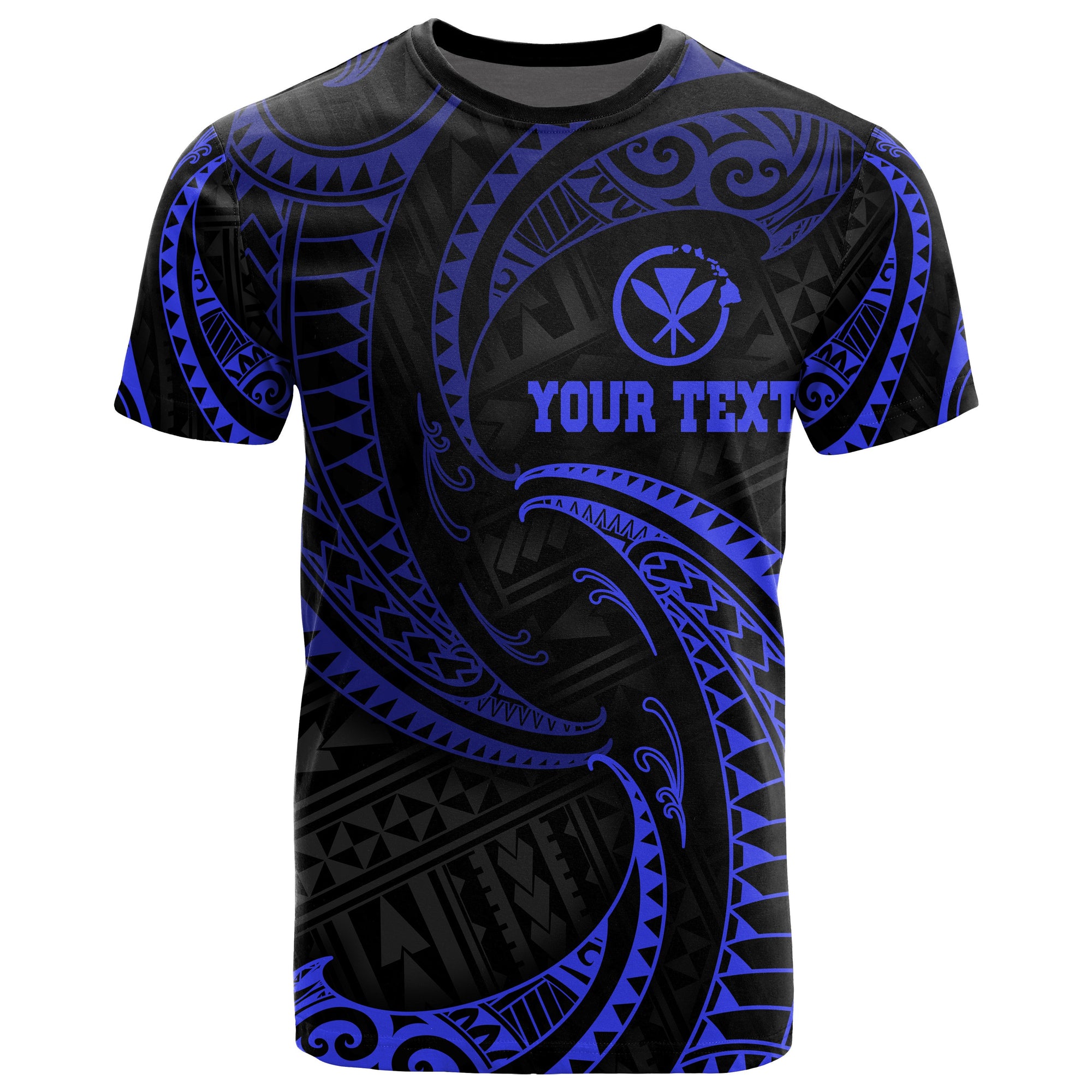 Polynesian Hawaii Custom T Shirt Blue Tribal Wave Unisex Blue - Polynesian Pride