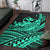 Hawaii Humpback Whale With Hibiscus Tribal Turquoise Area Rug - LT12 - Polynesian Pride