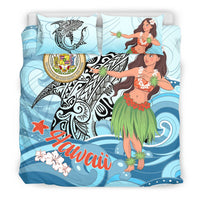 Hawaii Bedding Set - Polynesian Girls With Shark - Polynesian Pride